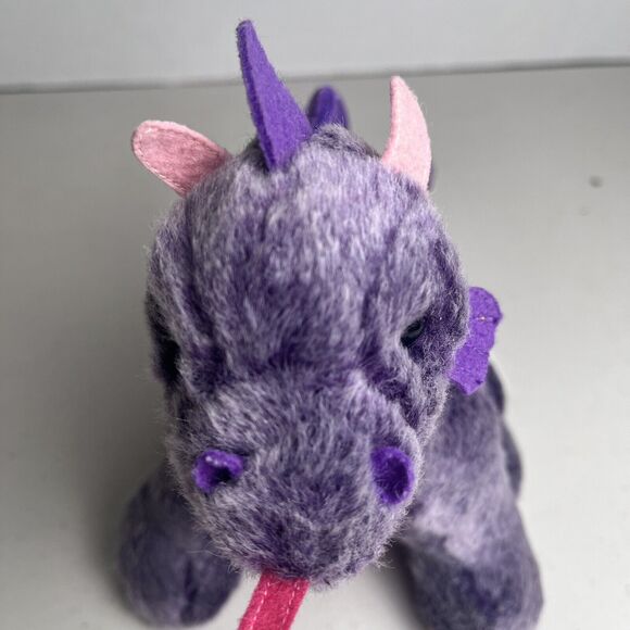 Russ Berrie Purple Pink Dragon Plush Stuffed Animal 7" Tall Collectible Toy - Picture 9 of 16
